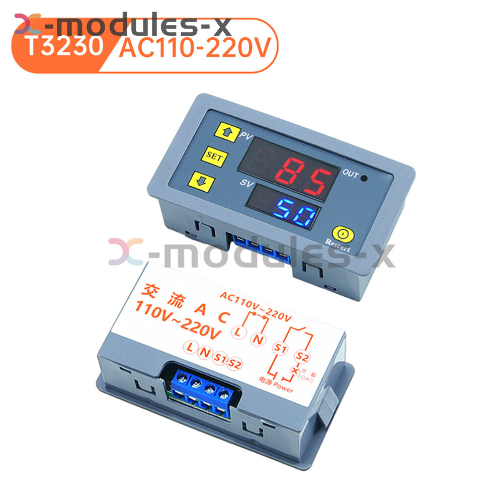T3230 Digital Time Delay Relay Cycle Timer Control Switch AC110-220V DC12V 24V