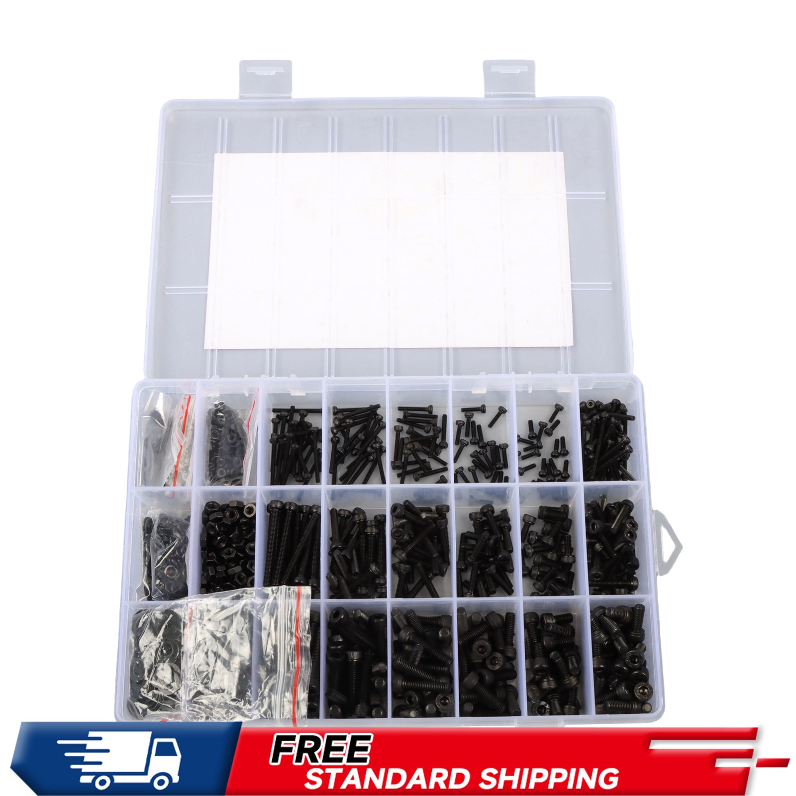 Grade12.9 Metric Bolt Assortment 1710pcs M2 M3 M4 M5 Zinc/Black Oxide 4-30mm