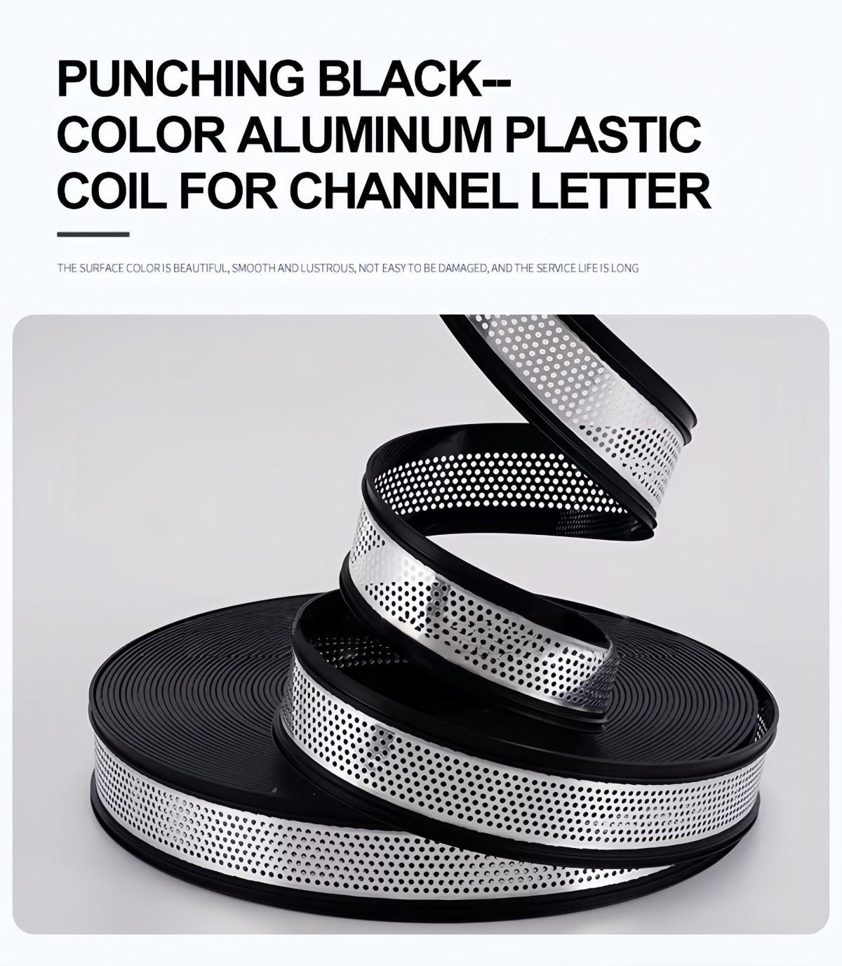 Punching Aluminum Plastic Coil for Channel Letter Strip w/ Holes Edge Trim Cap
