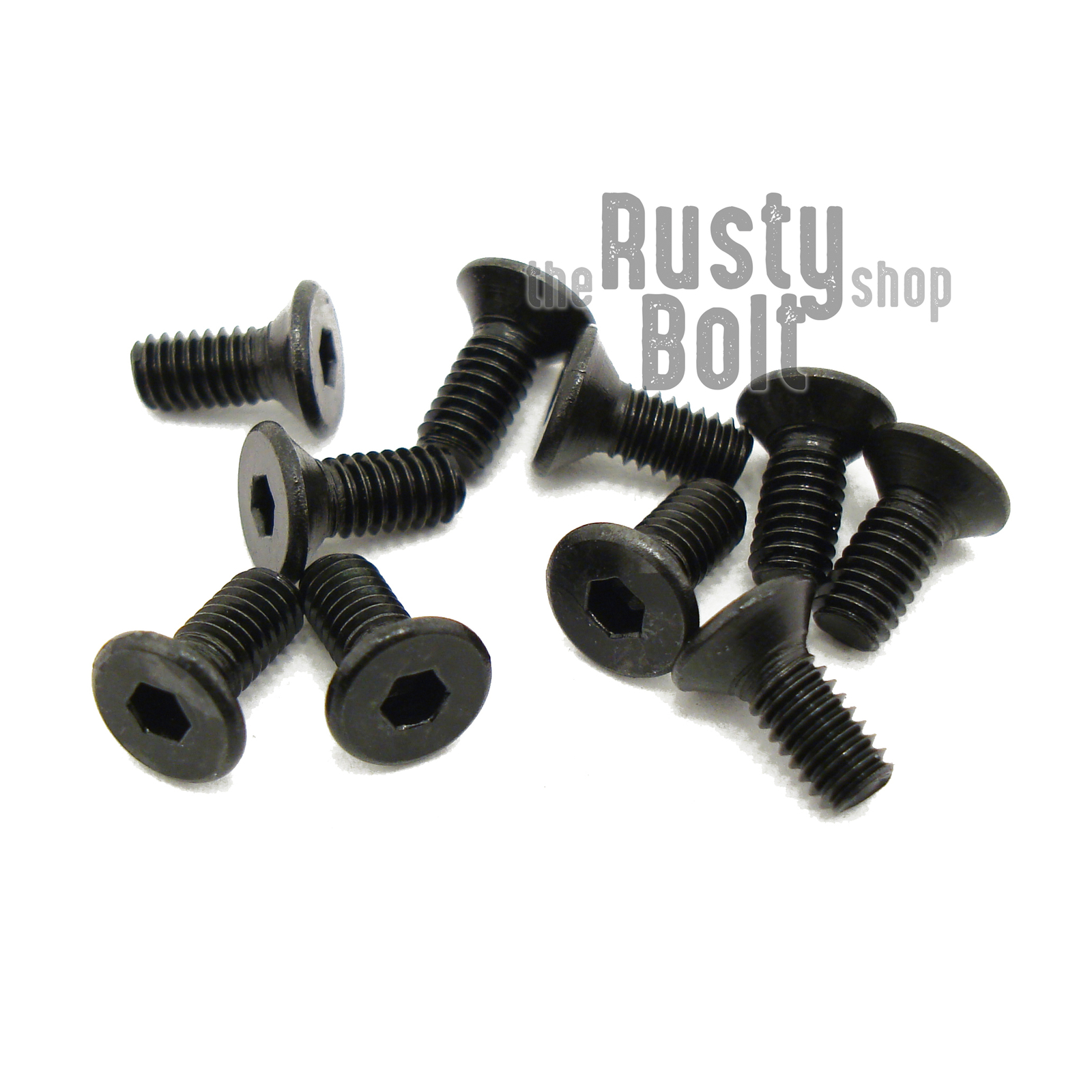 M2.5 x 6mm, Socket Flat Head Screws, 10.9 Steel, Blank Zinc
