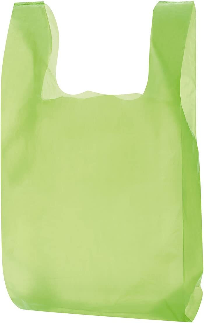 Lime Green Plastic T-Shirt Bags Case of 1,000 11 ½” x 6″ x 21″ Shopping