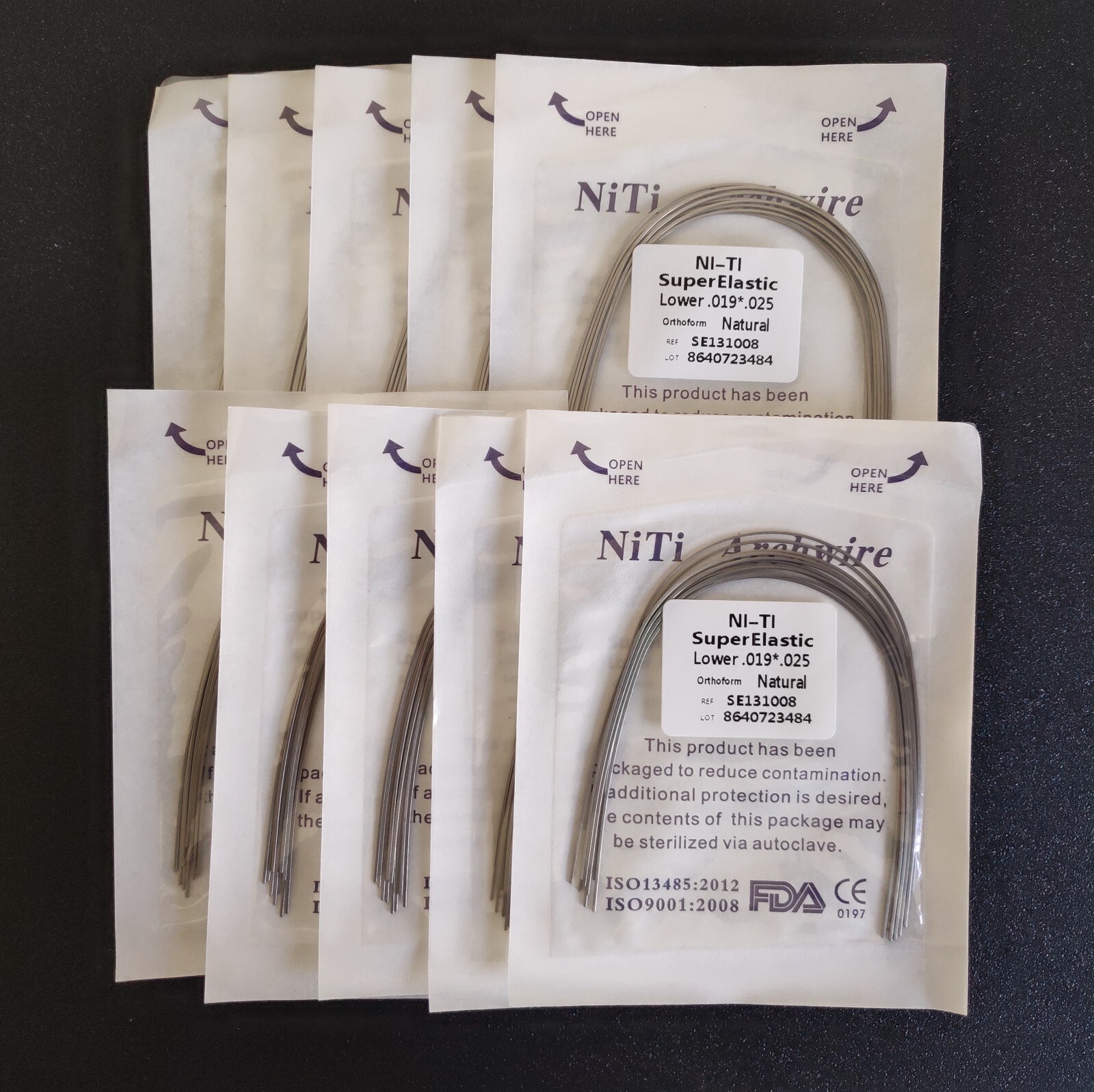 10Packs Dental Orthodontic Super Elastic Niti Nature Rectangular Arch Wires Arcs