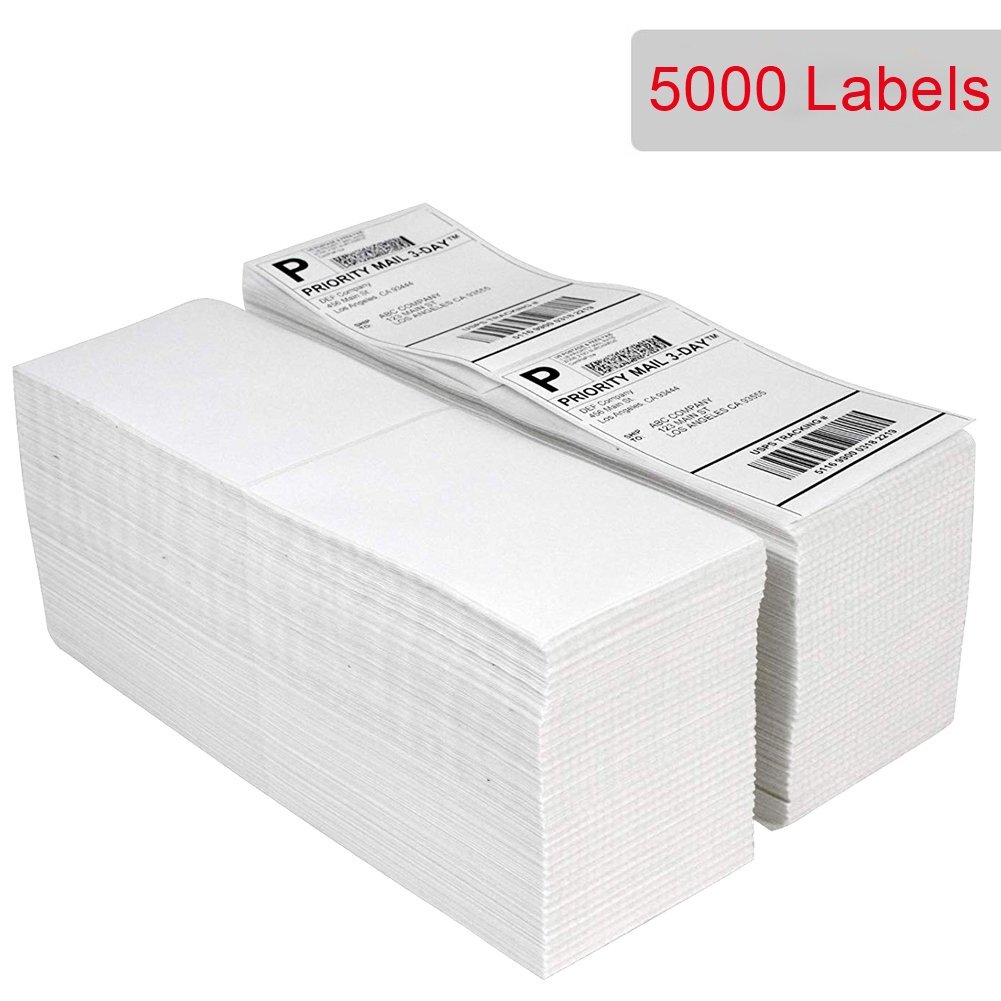 5000 Fanfold Direct Thermal Address Shipping Labels 4×6 for Zebra Rollo Printers