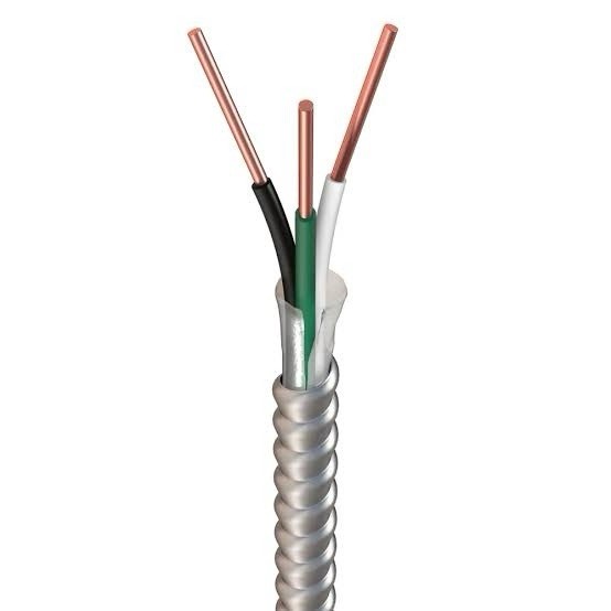 250′ 14/2 Solid Type MC Copper Metal Clad Cable Aluminum Armored 600V