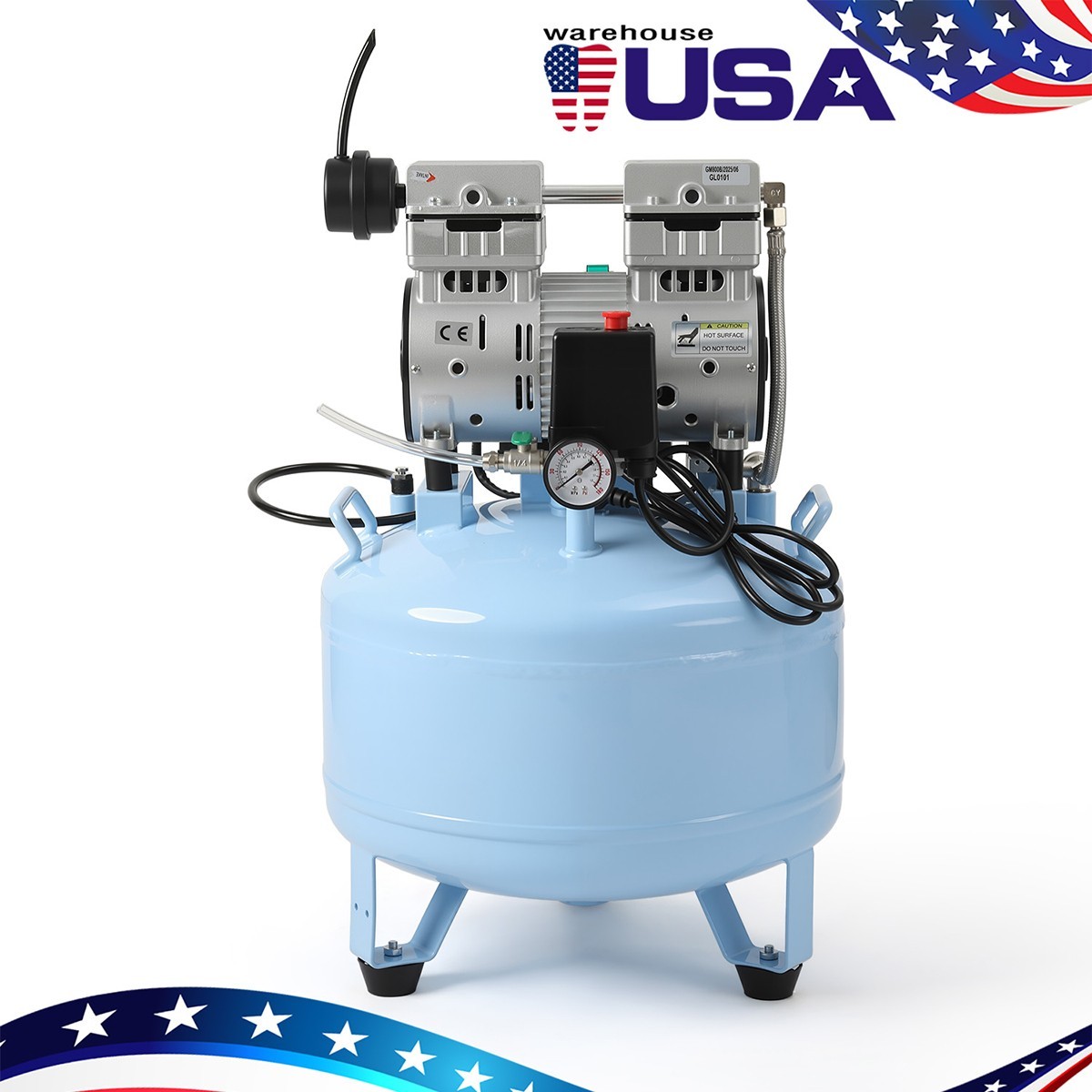 24L/40L Portable Dental Air Compressor Oil Free Silent Air Pump for Dental Use