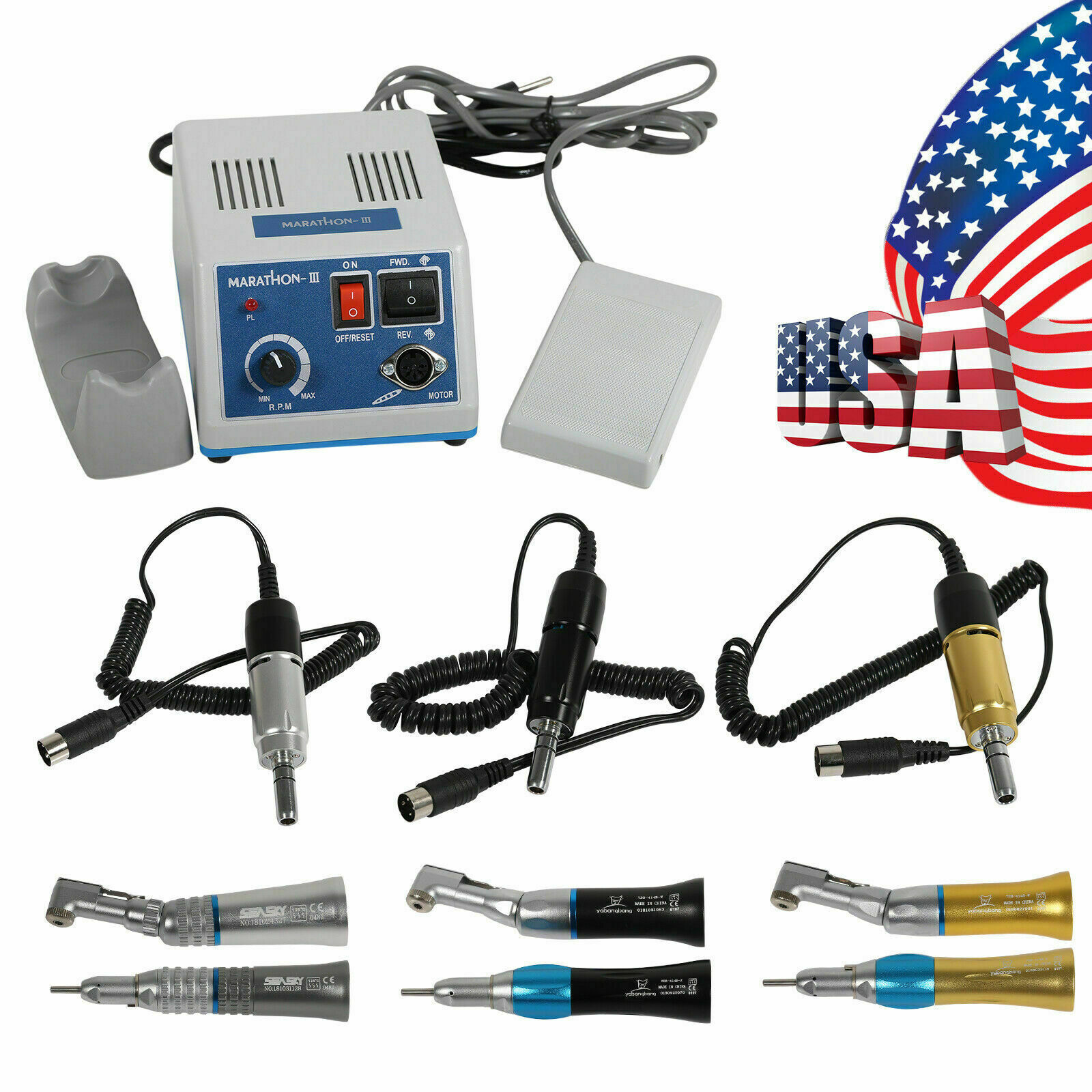 Marathon N3 Electric Micromotor 35,000 RPM Contra Angle/Straight Handpiece OR-M3