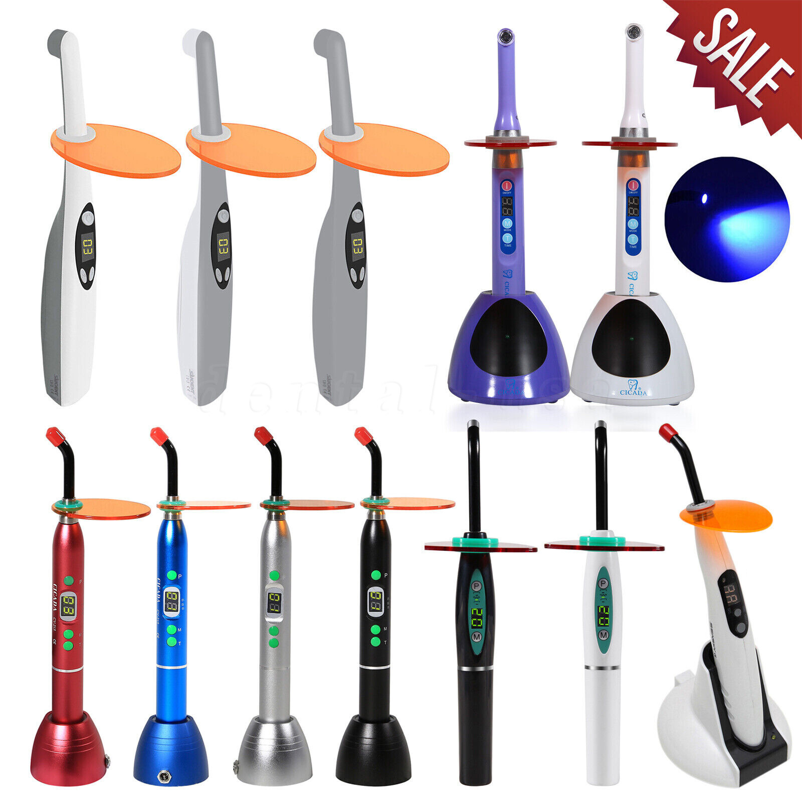 Dental Wireless LED Curing Light Lamp Resin Cure Cordless High Power CE