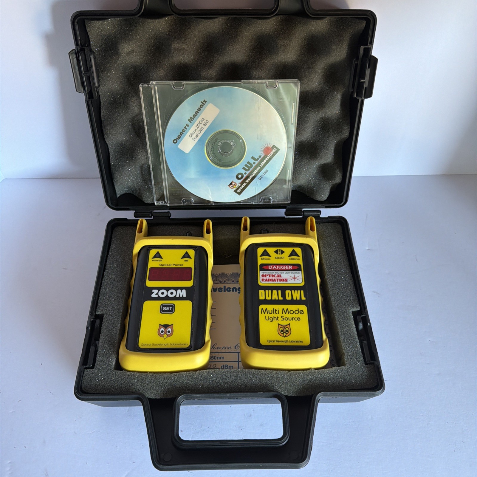 OWL Dual OWL 850 Optical Source + WaveTester Optical Power Meter in Case