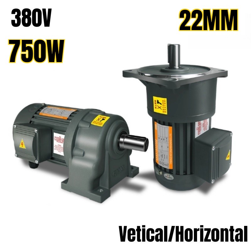 New 750W 22mm Three-Phase CW/CCW Reduction Gear Motor Adjustable Speed AC 380V