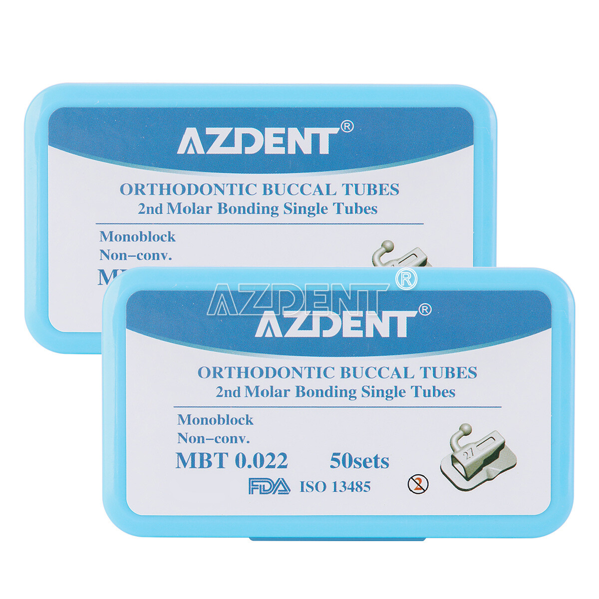 AZDENT Dental Ortho MIM Monoblock Braces Brackets Mini Roth MBT.022 /Buccal Tube