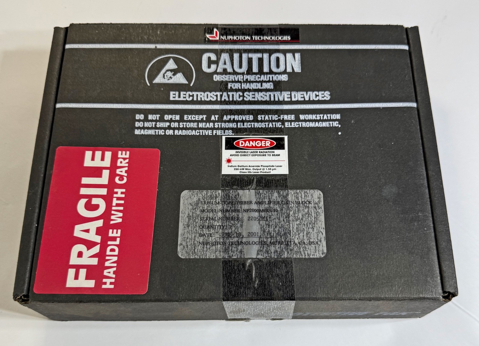 Nuphoton Erbium Doped Fiber Amplifier laser 250 mW 1.55um Class lllb NP2000 EDFA