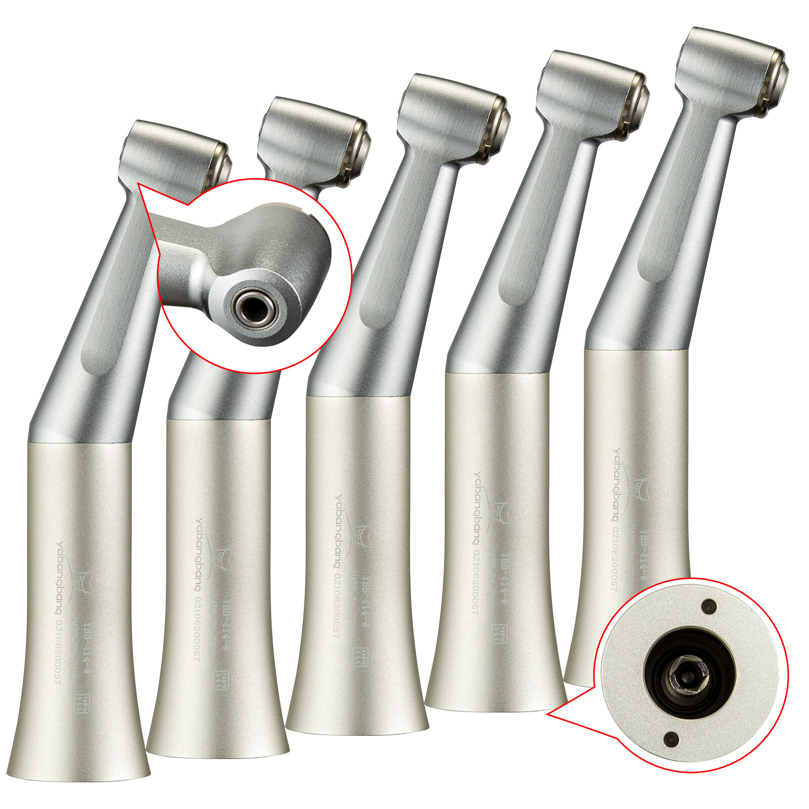 5*SANDENT NSK Style Dental Slow Speed Handpiece 1:1 Contra Angle Push Button zf1