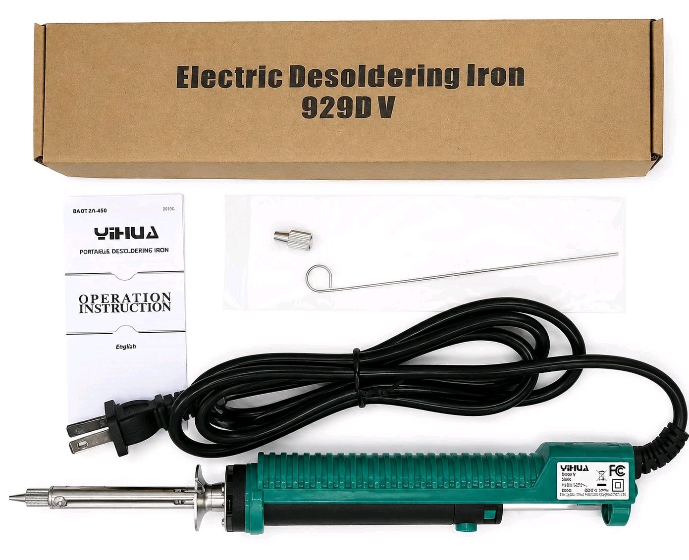 YIHUA 929D-V Electric Desoldering Iron Vacuum Solder Sucker 30W 110V New