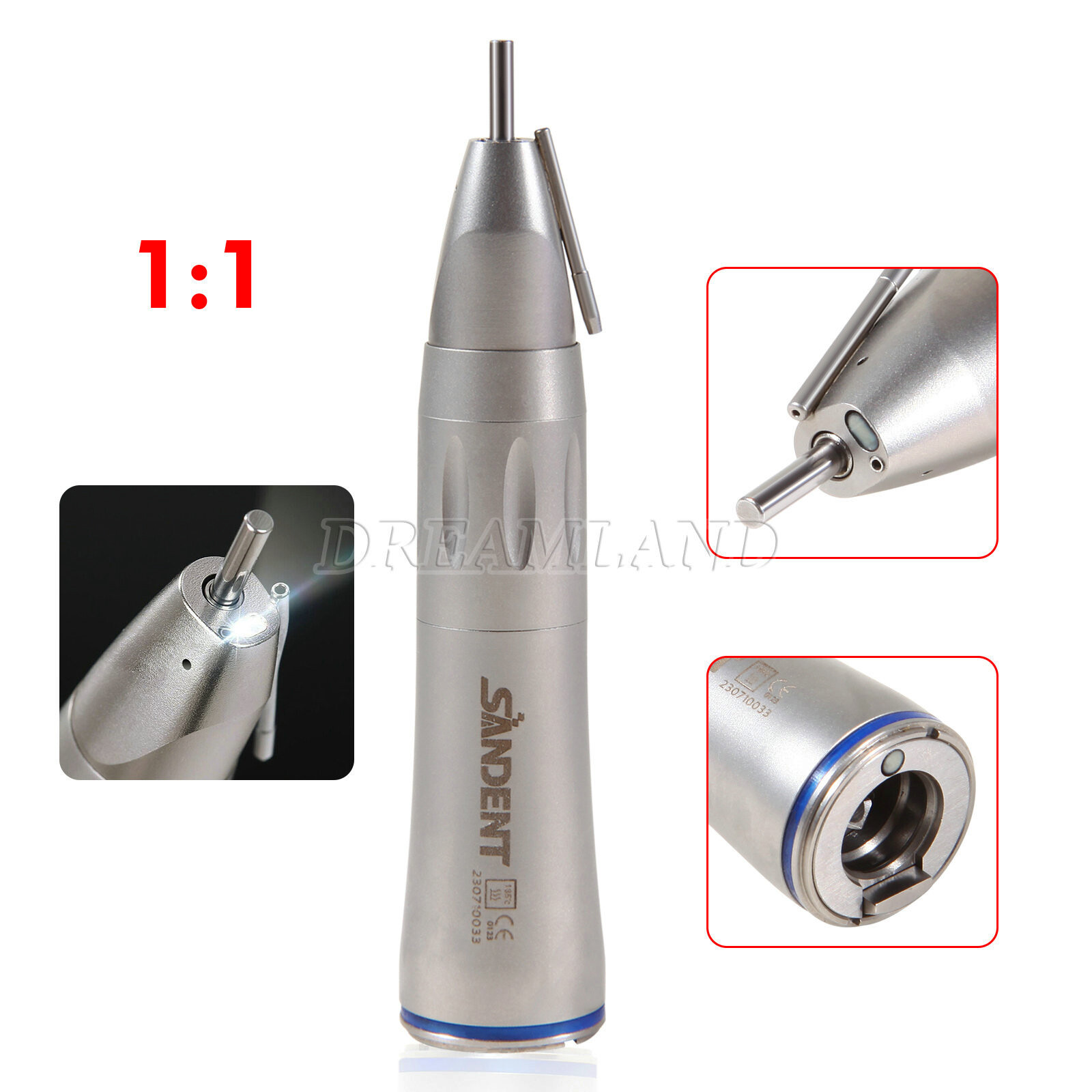 Dental 1:1 Fiber Optic Straight Low Speed Handpiece Surgical External