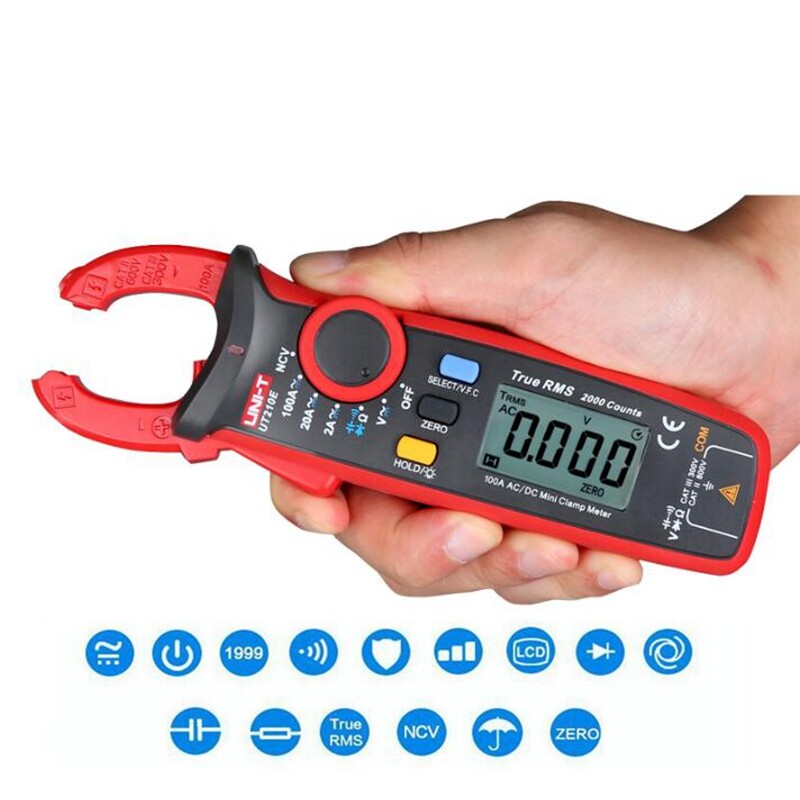 UNI T UT210E TRUE RMS Digital Clamp Meter AC DC Ammeter Voltmeter Ohmmeter