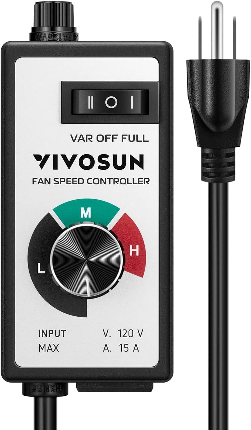 VIVOSUN 1500W Variable Fan Speed Controller AC 120V for Inline Duct Ventilation