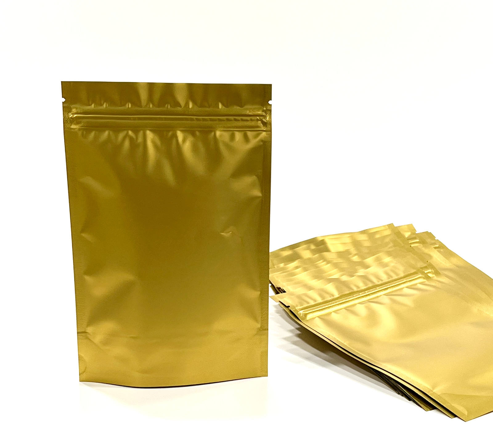 Mylar Bags Bulk QTY Matte Gold Thick 5 Mil Stand-Up 12 x 18 cm Aluminum Foil New