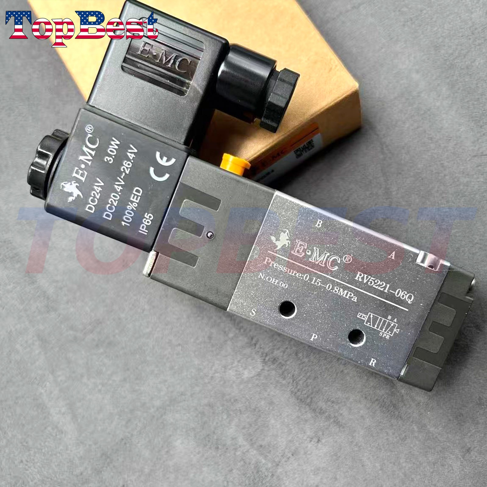 1PCS New DC24V Solenoid Valve for EMC RV5221-06Q 3w 0.15-0.8MPa