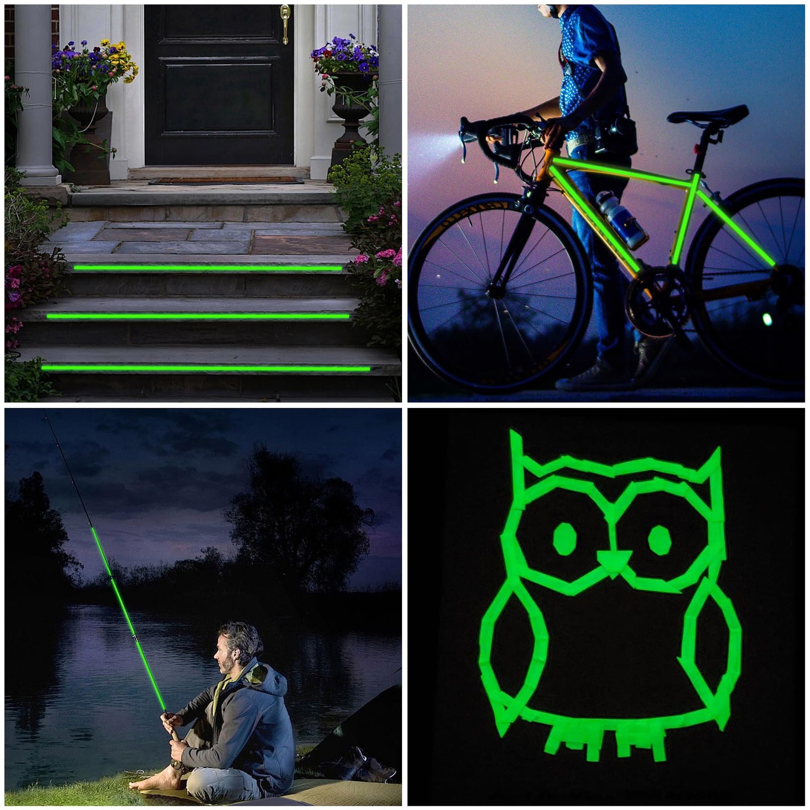 Green Glow in The Dark Tape, 6-8H Long Lasting Fluorescent 0.5″ x 10FT,