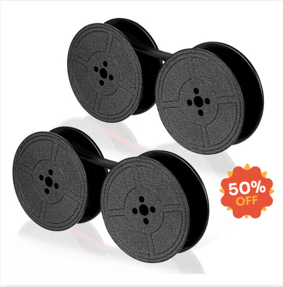 Universal Typewriter Ribbon Twin Spool Replacement Pack – Black Ink (2 Pcs)