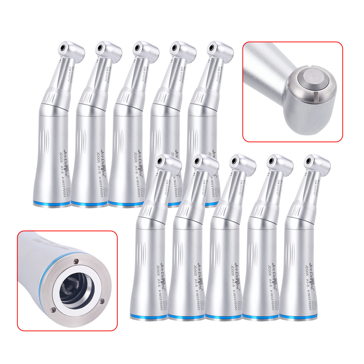 AZDENT Dental Inner Water Spray Contra Angle Low Speed Handpiece Push Button