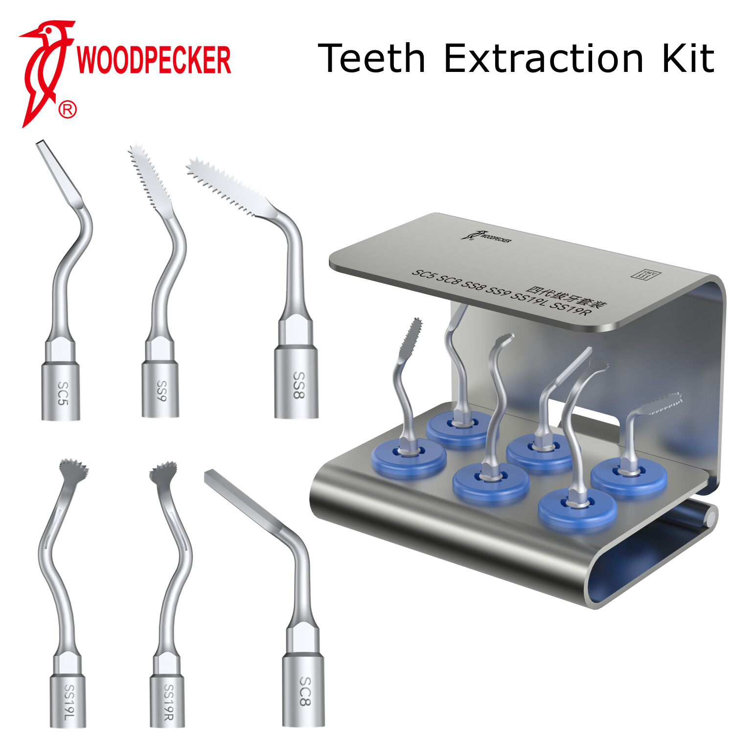 Woodpecker Ultrasonic Piezo Bone Surgery Tips Kit for Surgic Smart Ai Surgery