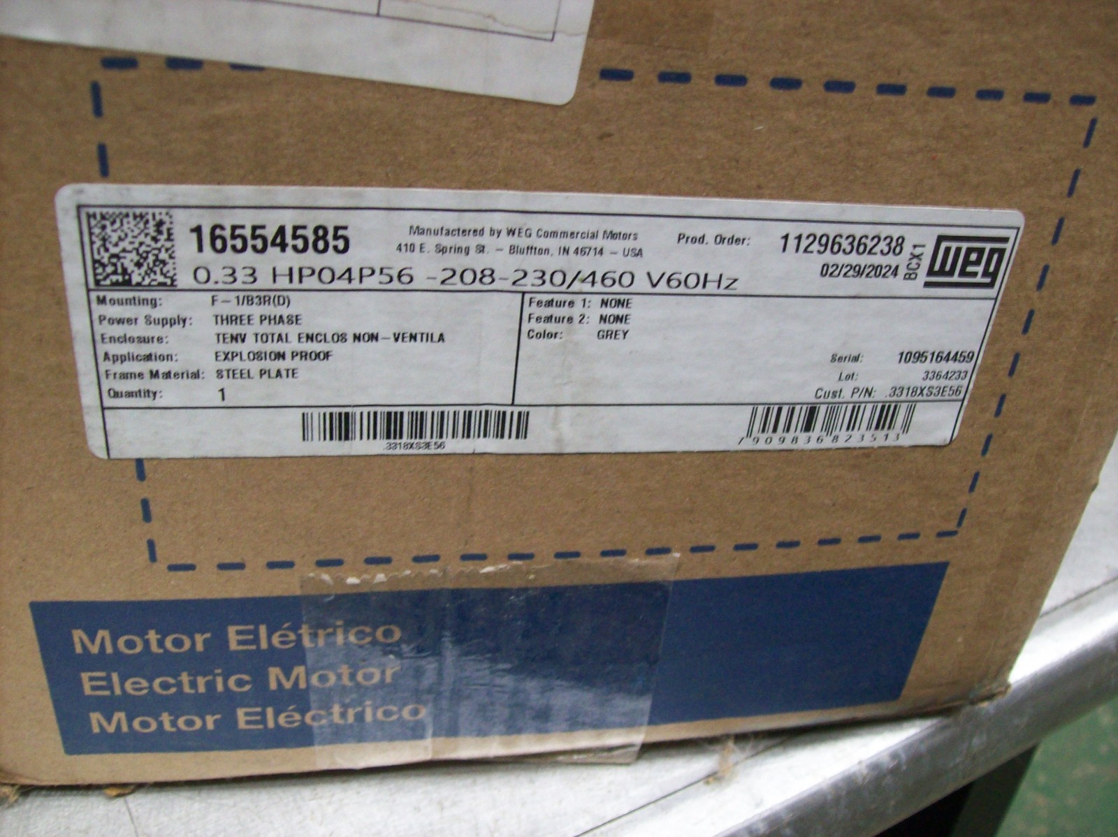 WEG Genuine Explosion Proof Electric Motor 16554585