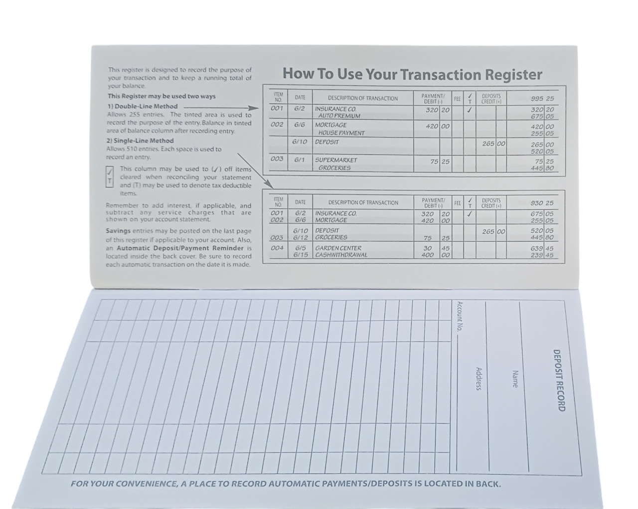1 Checkbook Transaction Registers 2025 2026 2027 Calendar Check Book Register