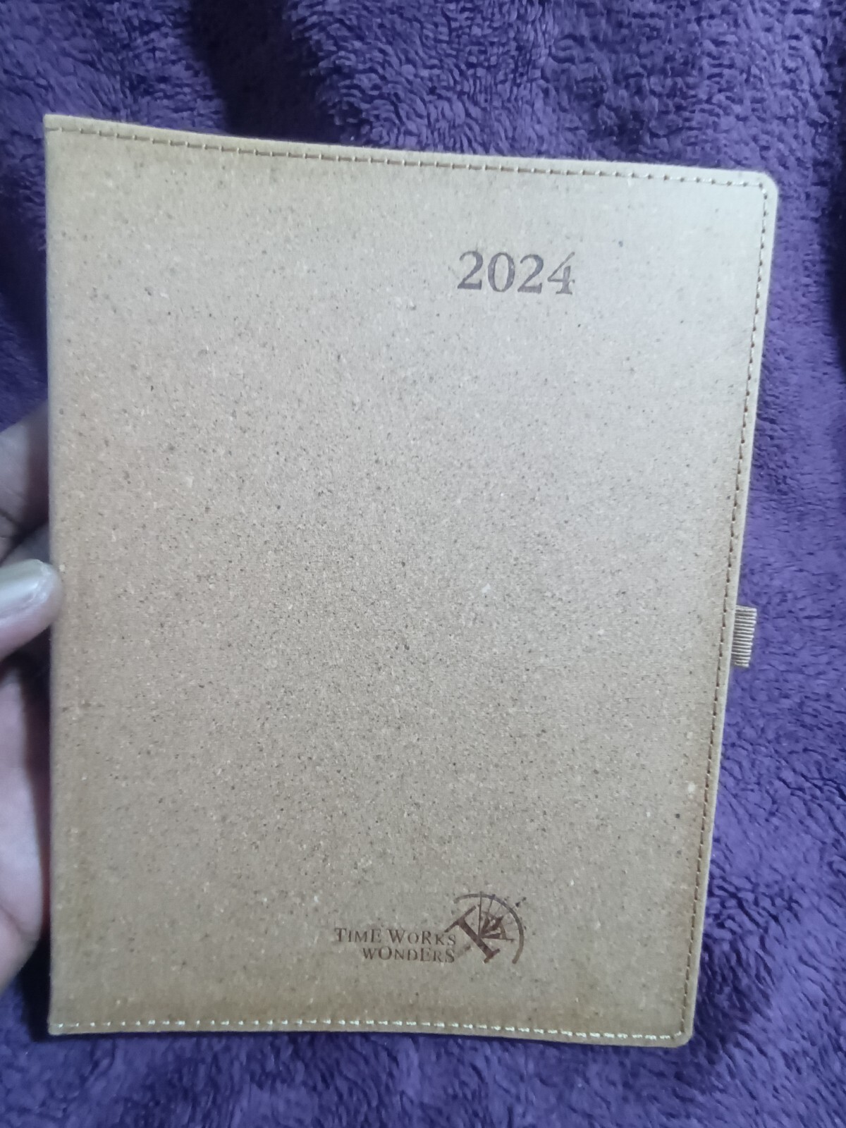 POPRUN TIME WORKS WONDERS WEEKLY NOTEBOOK PLANNER 2024 9×7 Beige Colored