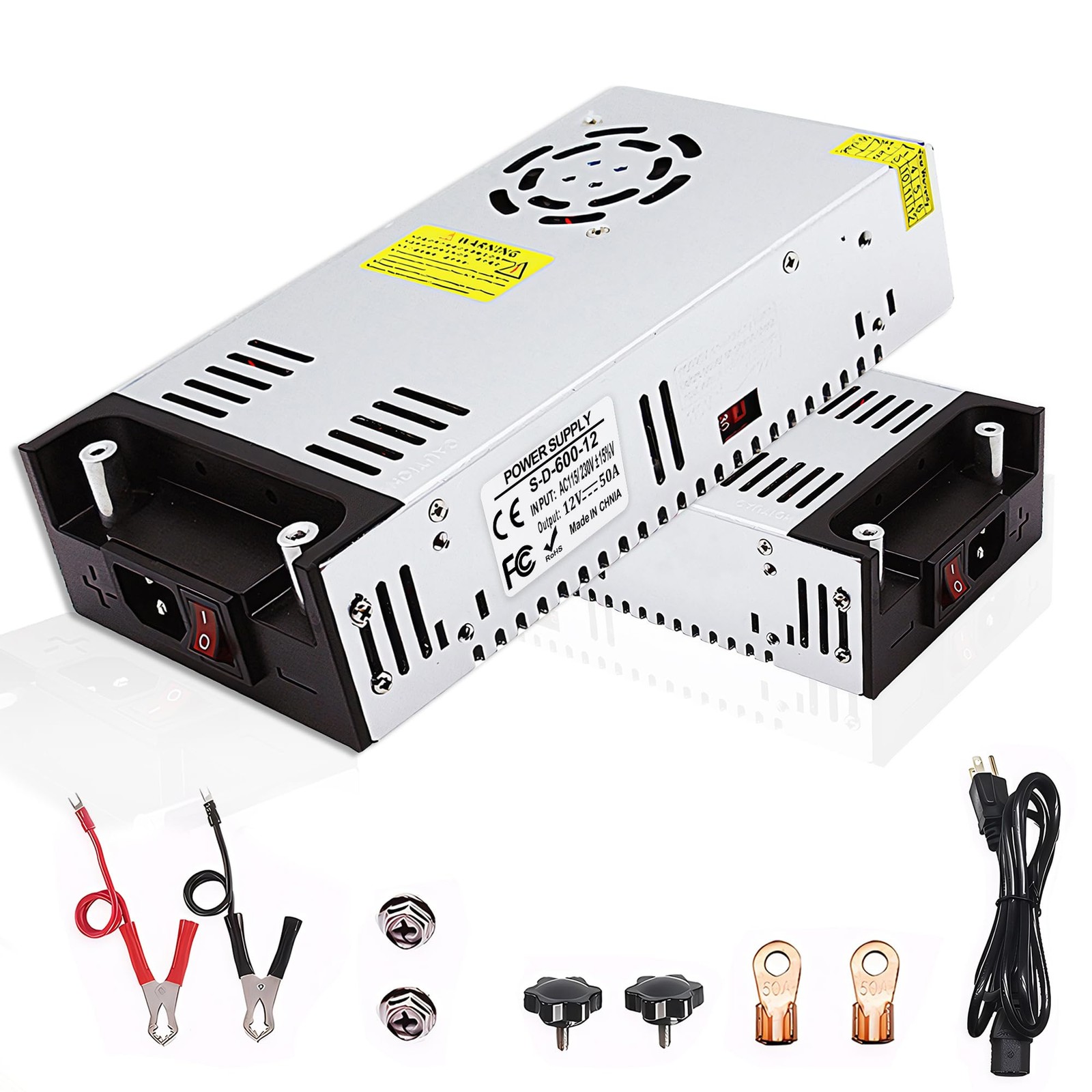 New Version 110V AC to 12V DC Converter 600W Power Supply 50A, Universal SMPS…