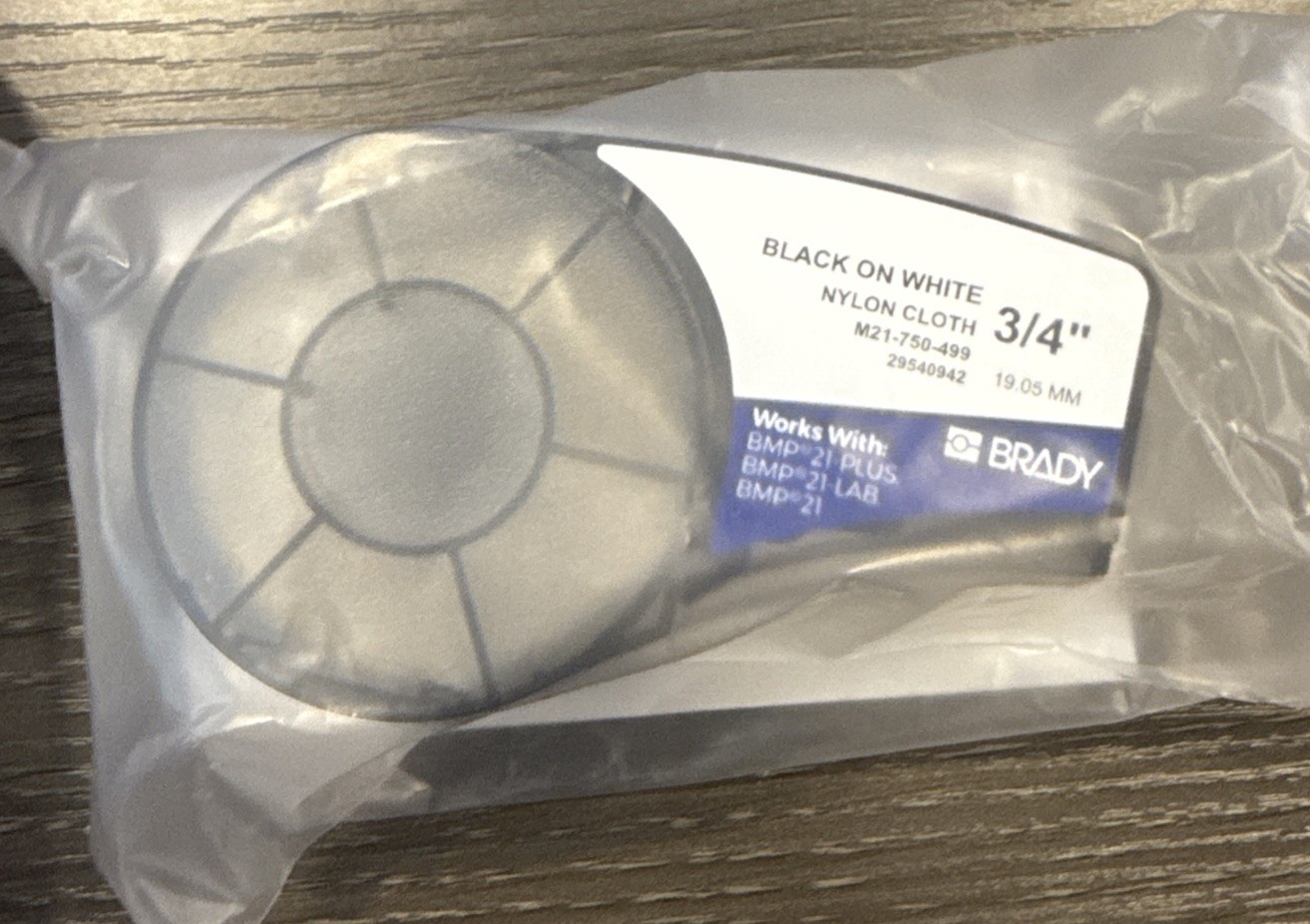 Brady M21-750-499 Adhesive Multi-Purpose Nylon Labels w/ Ribbon
