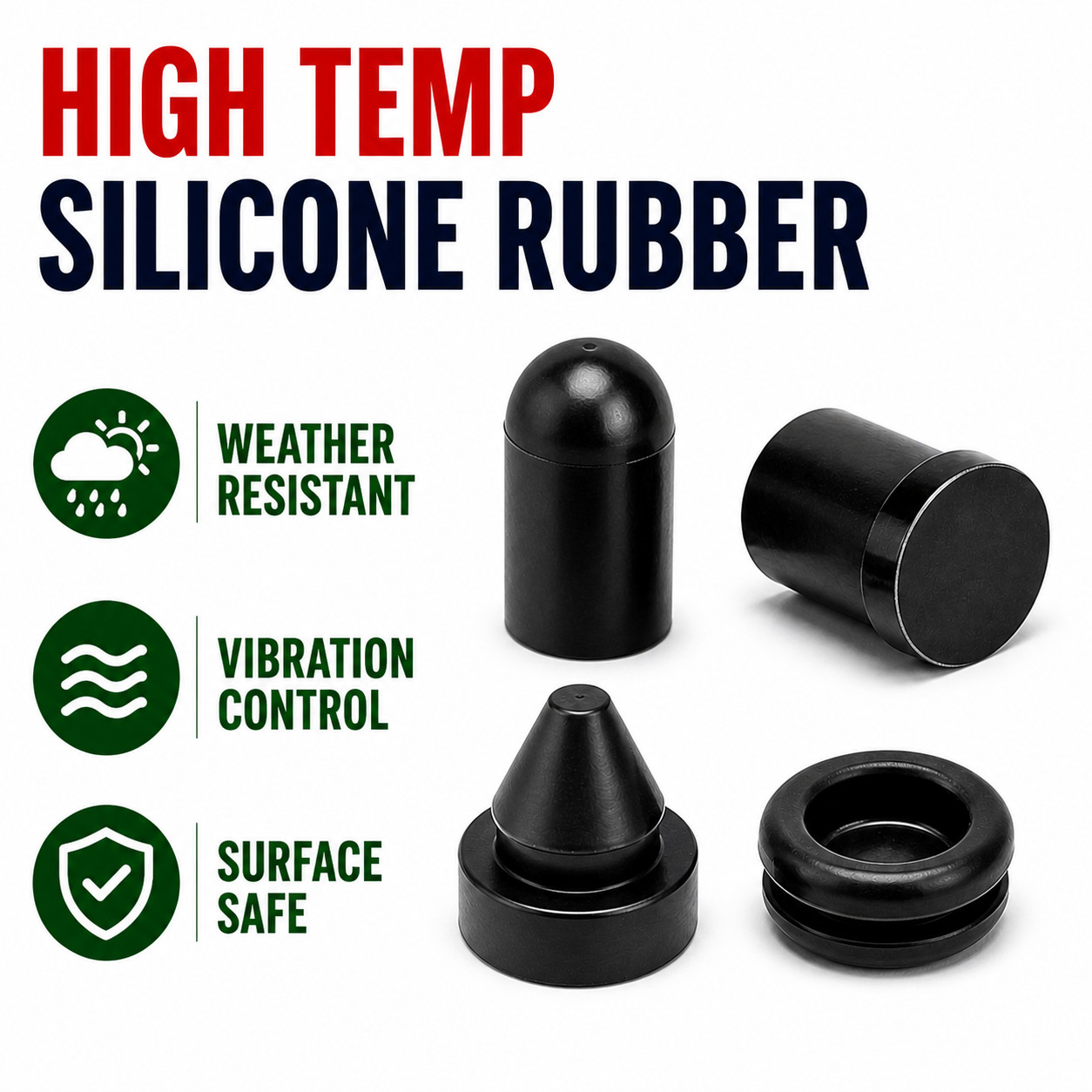 1/4″ Rubber Panel Plug, Knockout Plug, Solid Grommet, Fits 1/16″ Thick Materials
