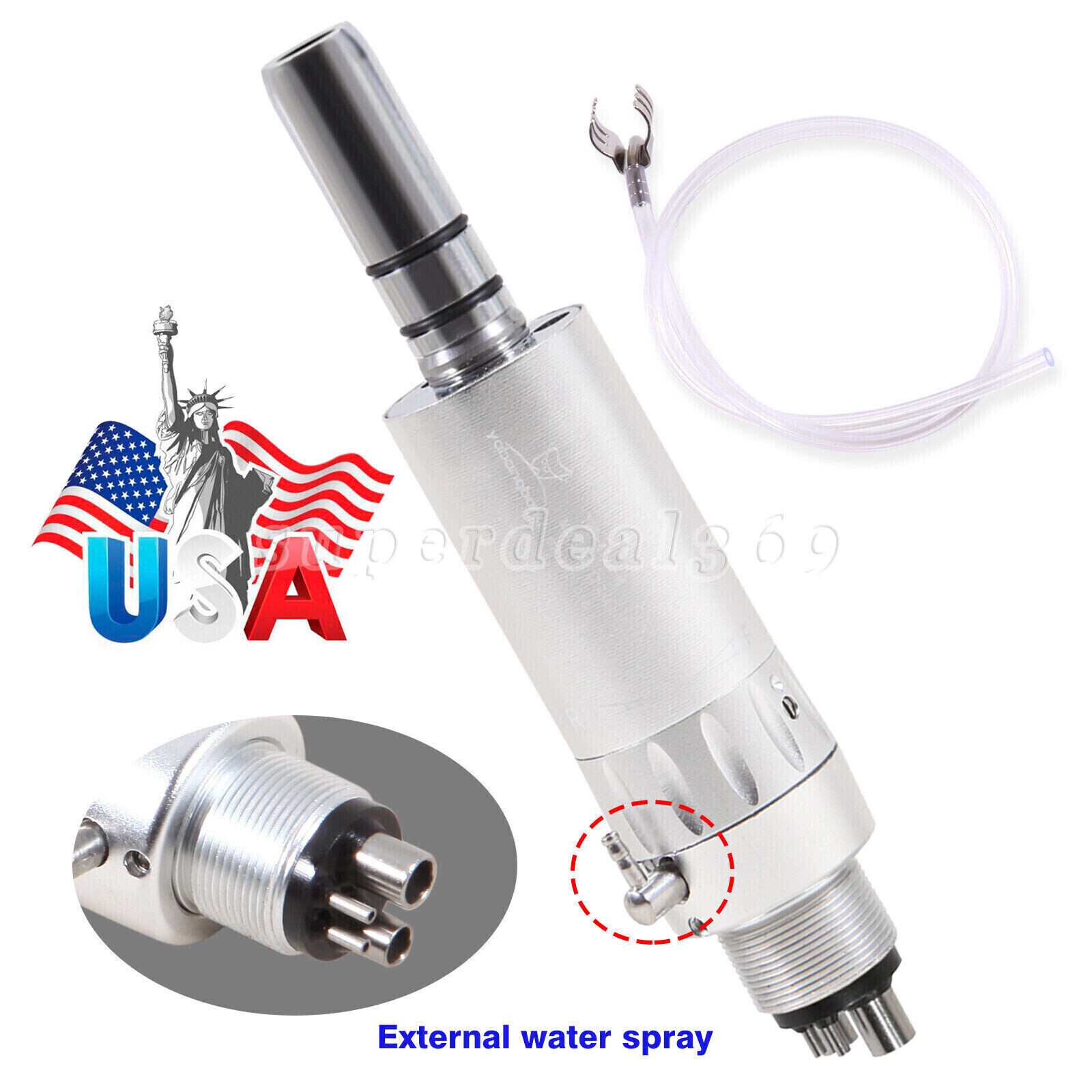 Dental Low Slow Speed Handpiece Contra Angle Straight Air Motor E-type 4 Holes a