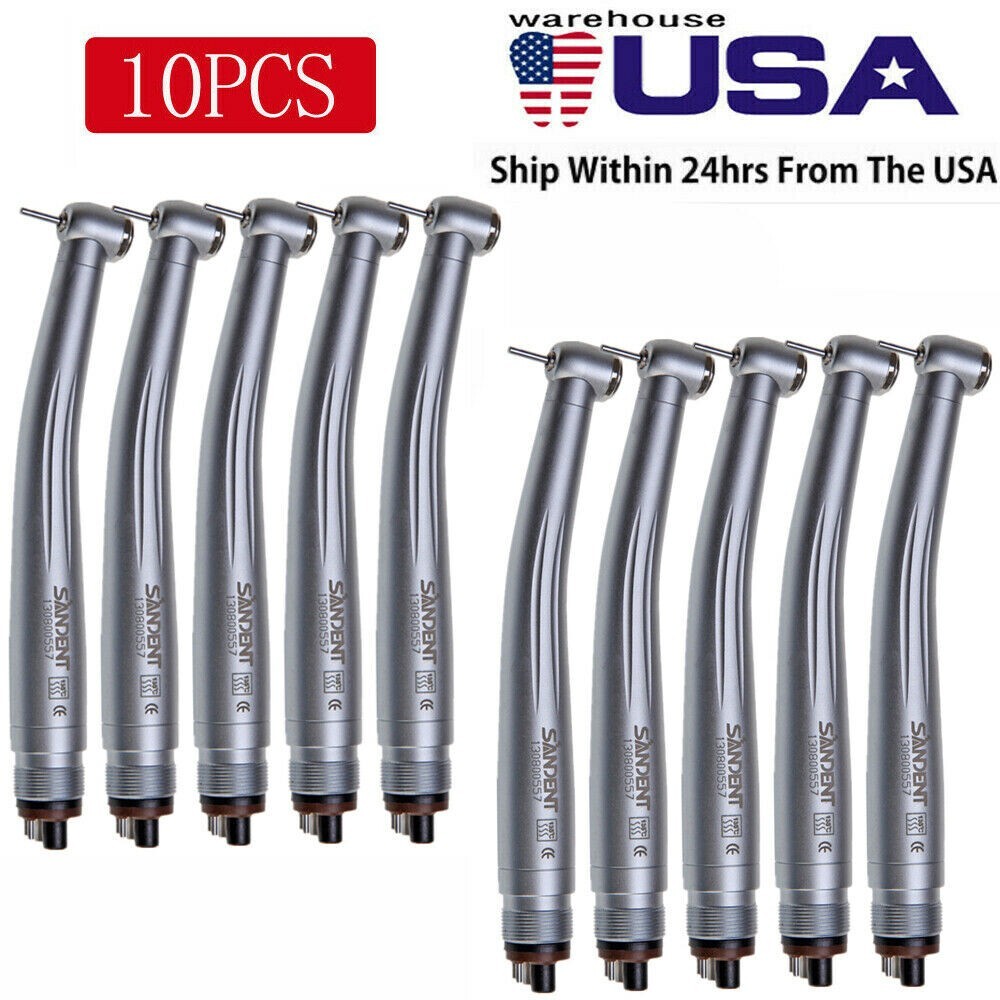 10 NSK Style Dental Air-driven Fast Turbine High Speed Handpiece SANDENT 4 Holes