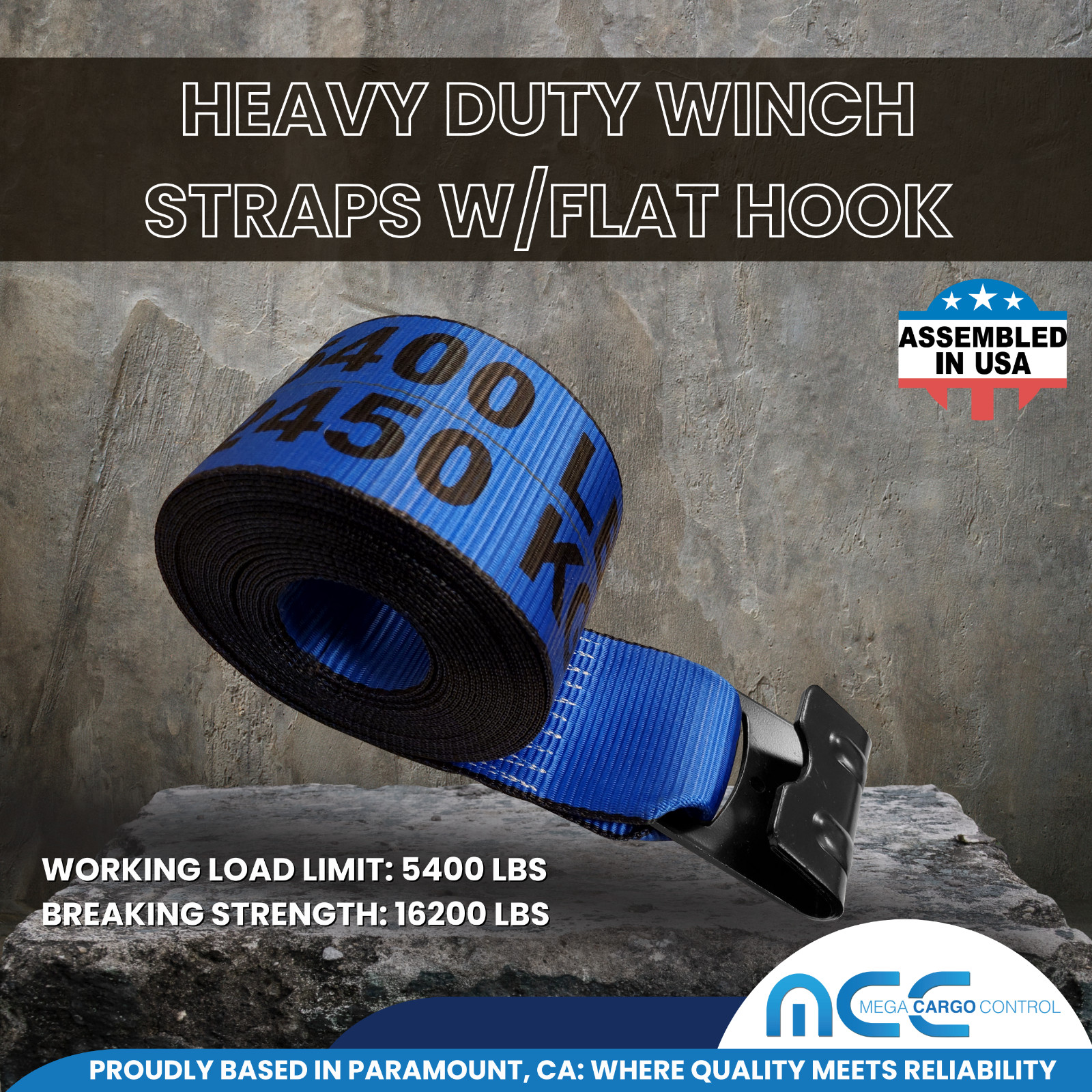 USA 4″x40′ 50′ 60′ Winch Strap Flat Hook for Flatbed Truck Trailer Farm Tie Down