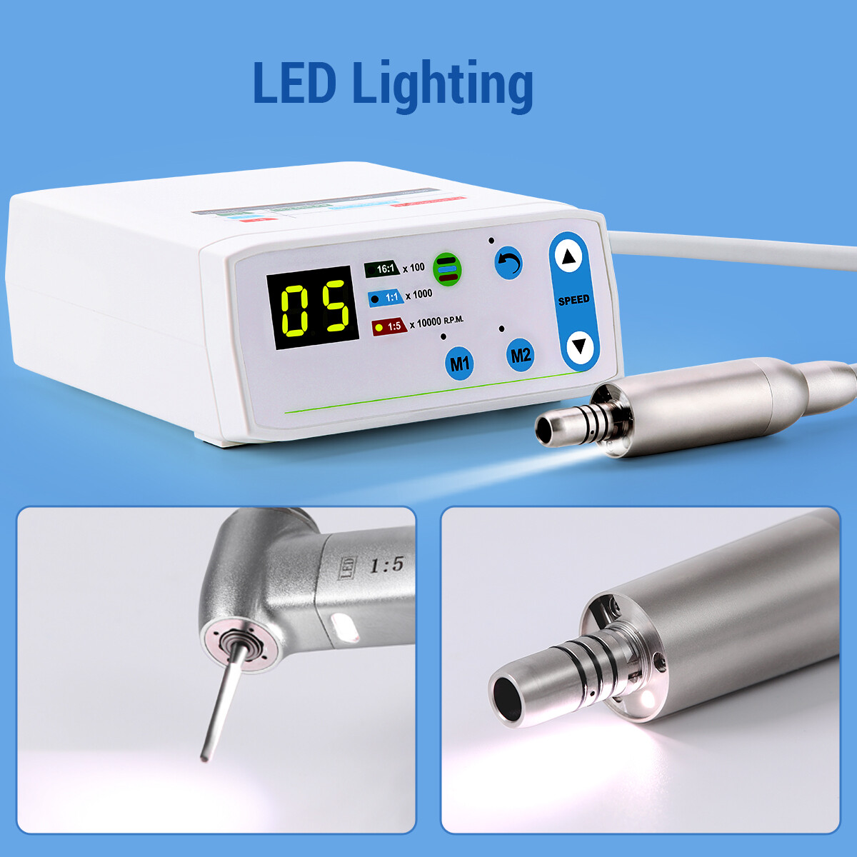 Dental LED Brushless Electric Micro Motor Surgical Internal Spray ISO E-type 2H