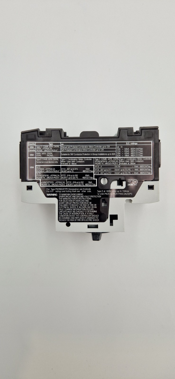 EATON Thermal Magnetic Circuit Breaker Motor Protect PKZM0-1.6 0.55 kW US New