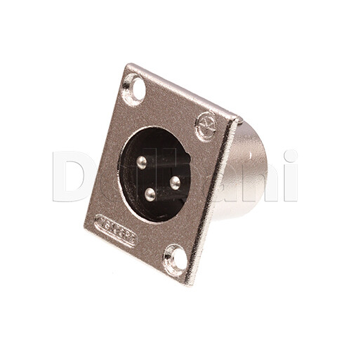 10101510020 XLR Chasis Connector 3 Pin Male Receptacle Silver