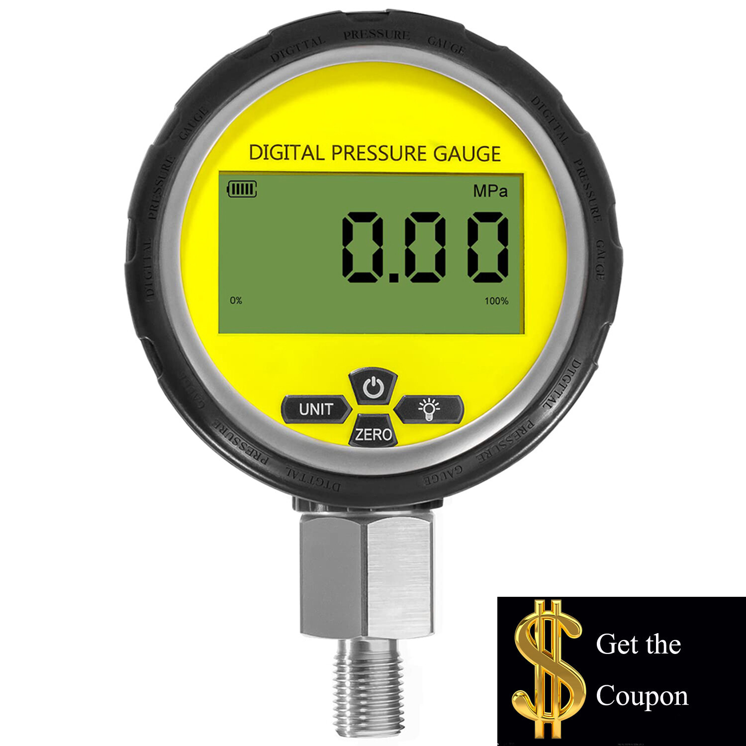 Digital Hydraulic Pressure Gauge 10000 PSI/700BAR with 1/4 Inch NPT Connector