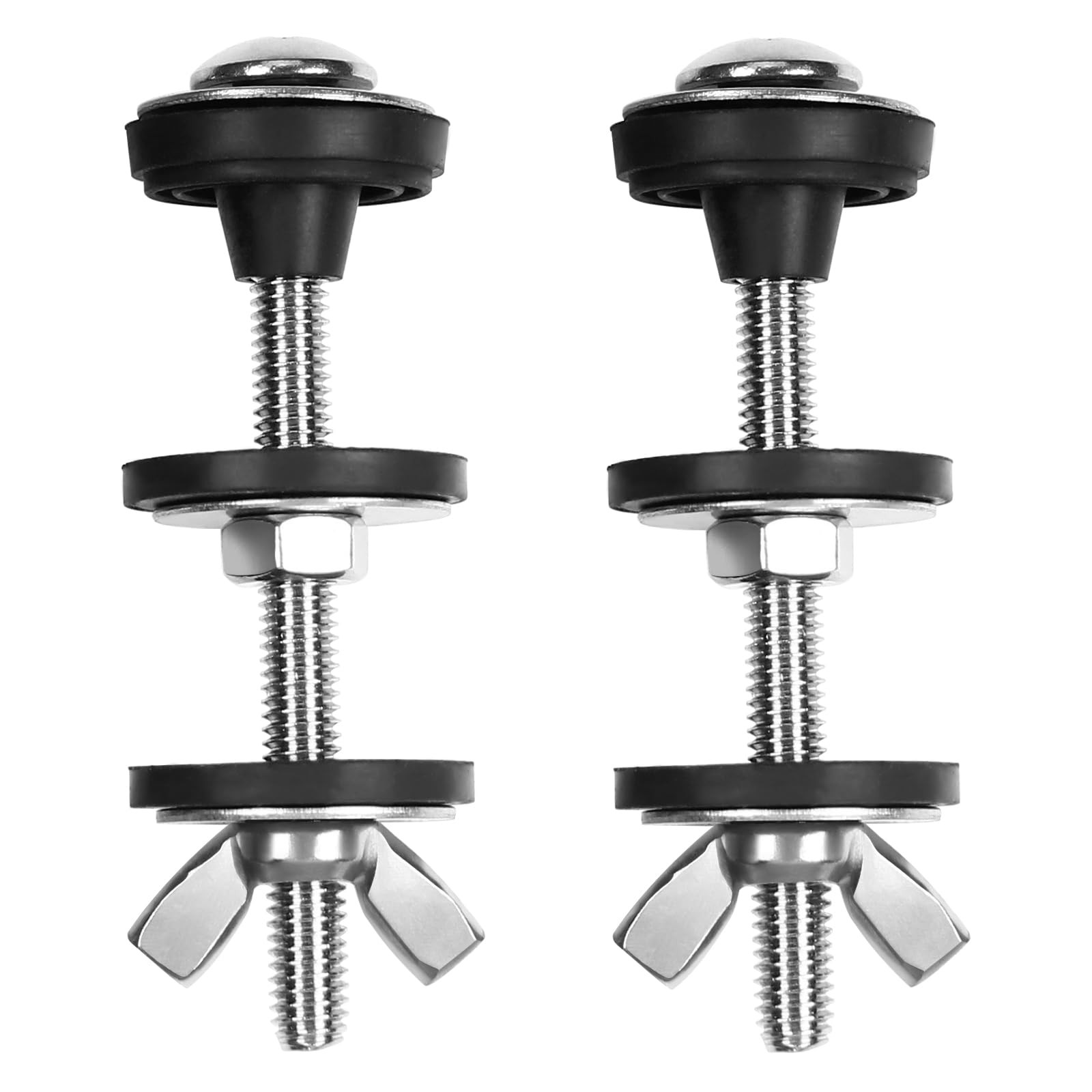 2PCS Universal Toilet Tank to Bowl Bolts Kit, Extra Long Nuts Screw for Toilet M