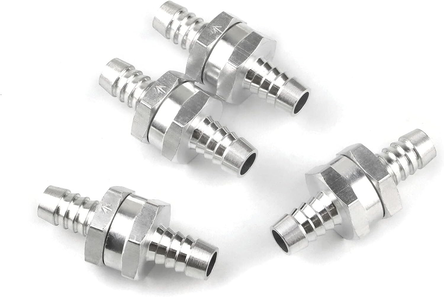 4 Pcs 12mm 1/2″ Fuel Non-Return One Way Check Valve Petrol Diesel Oil Aluminum