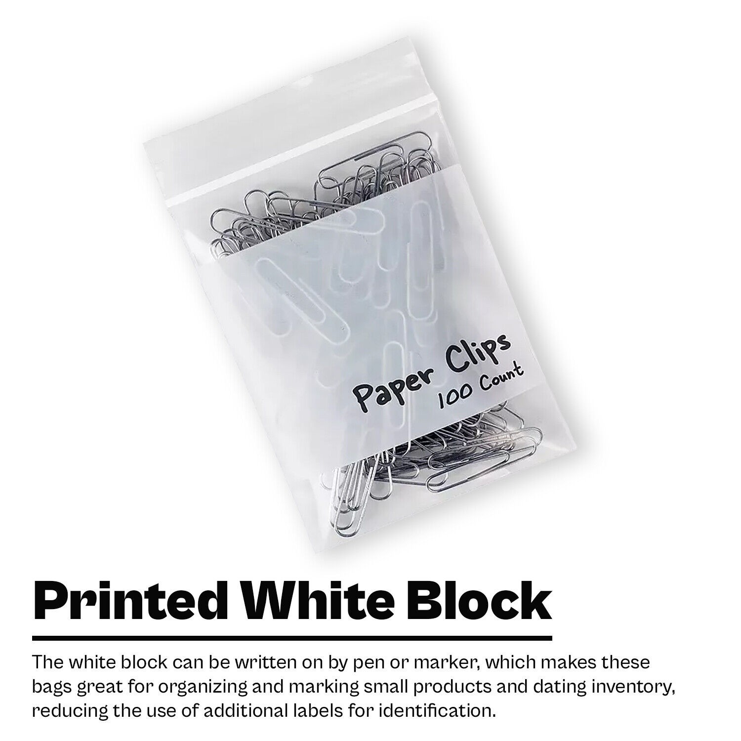 1000 Clear Reclosable Plastic Top Zip Lock Bags With White Block 6″ x 9″-2 Mil