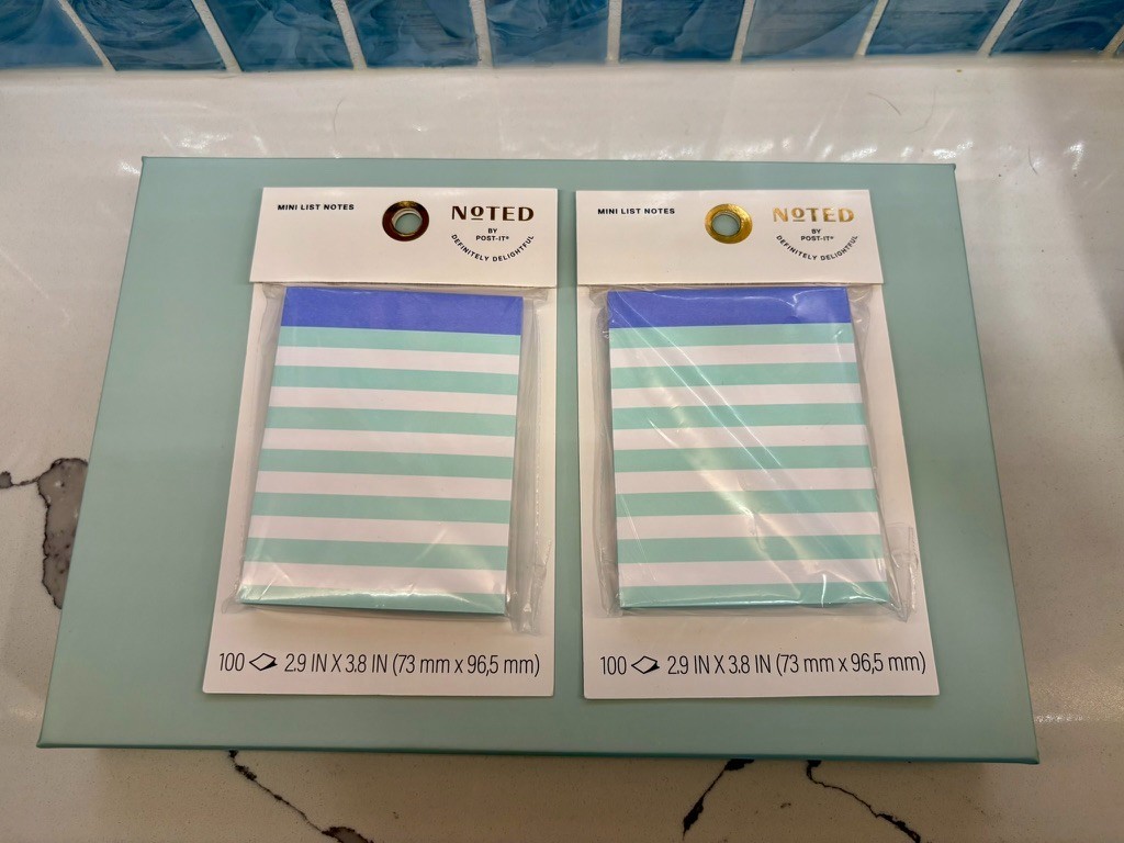 Post-it Noted Mini List Notes: 4 in. x 2.9 in. (Stripe Green) *100 sheets, 2 pad
