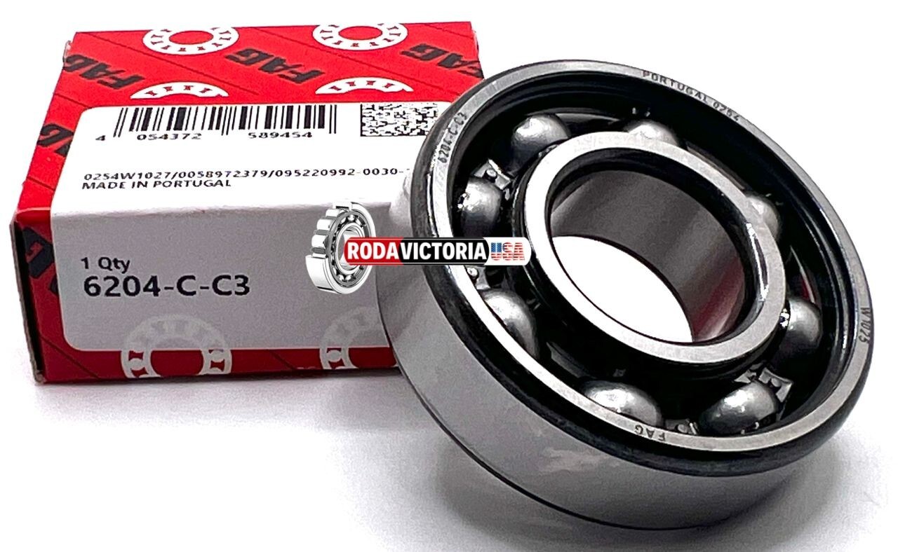 FAG 6204 C3 DEEP GROOVE BALL BEARING, OPEN TYPE, NO SEALS 20x47x14 mm