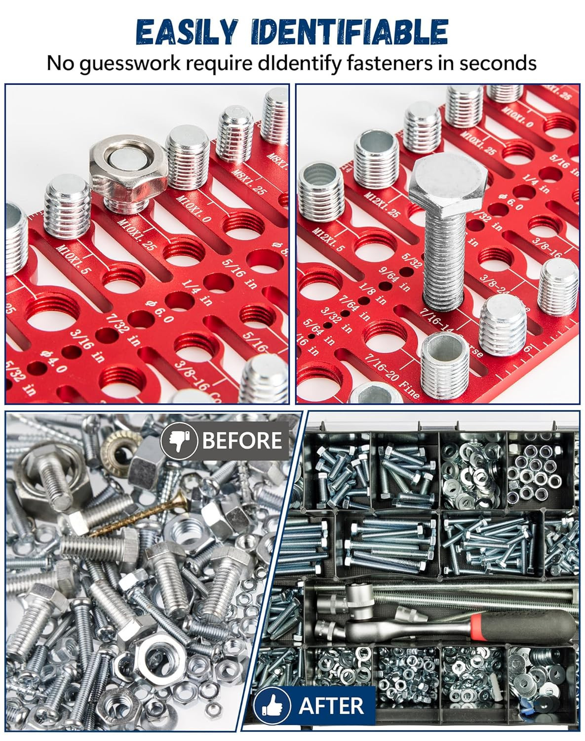 57 Nut and Bolt Thread Checker – Thread Checker Standard and Metric Bolt and Nut
