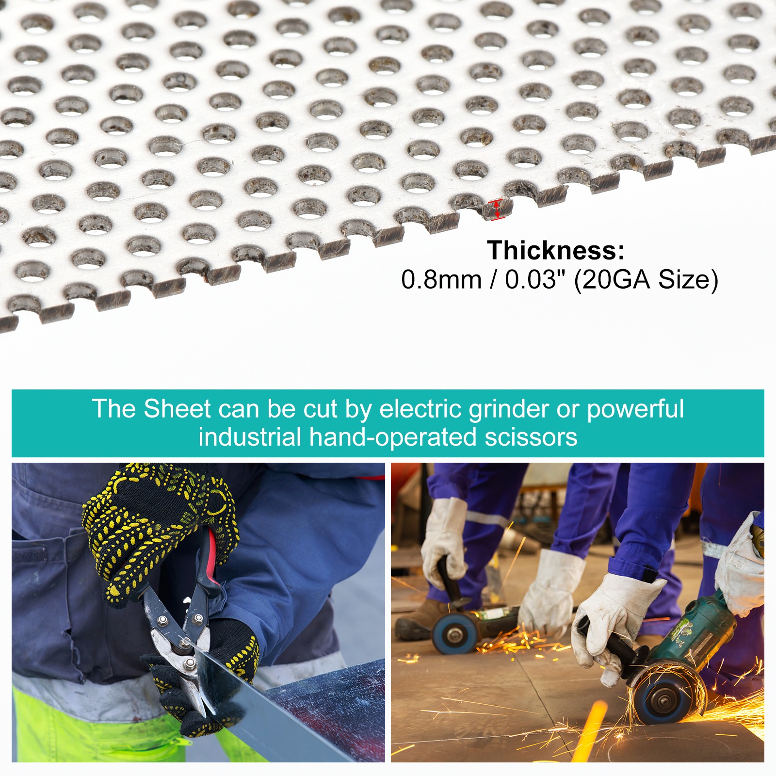 20GA 11.8″x11.8″ Round Hole 304 Stainless Steel Perforated Sheet