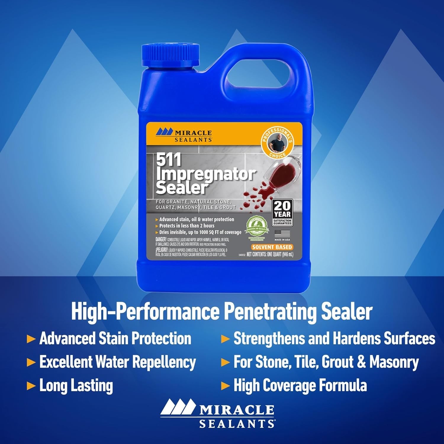 16oz 511 Impregnator Sealer – Protect Against Water & Stains on Tile and Grout