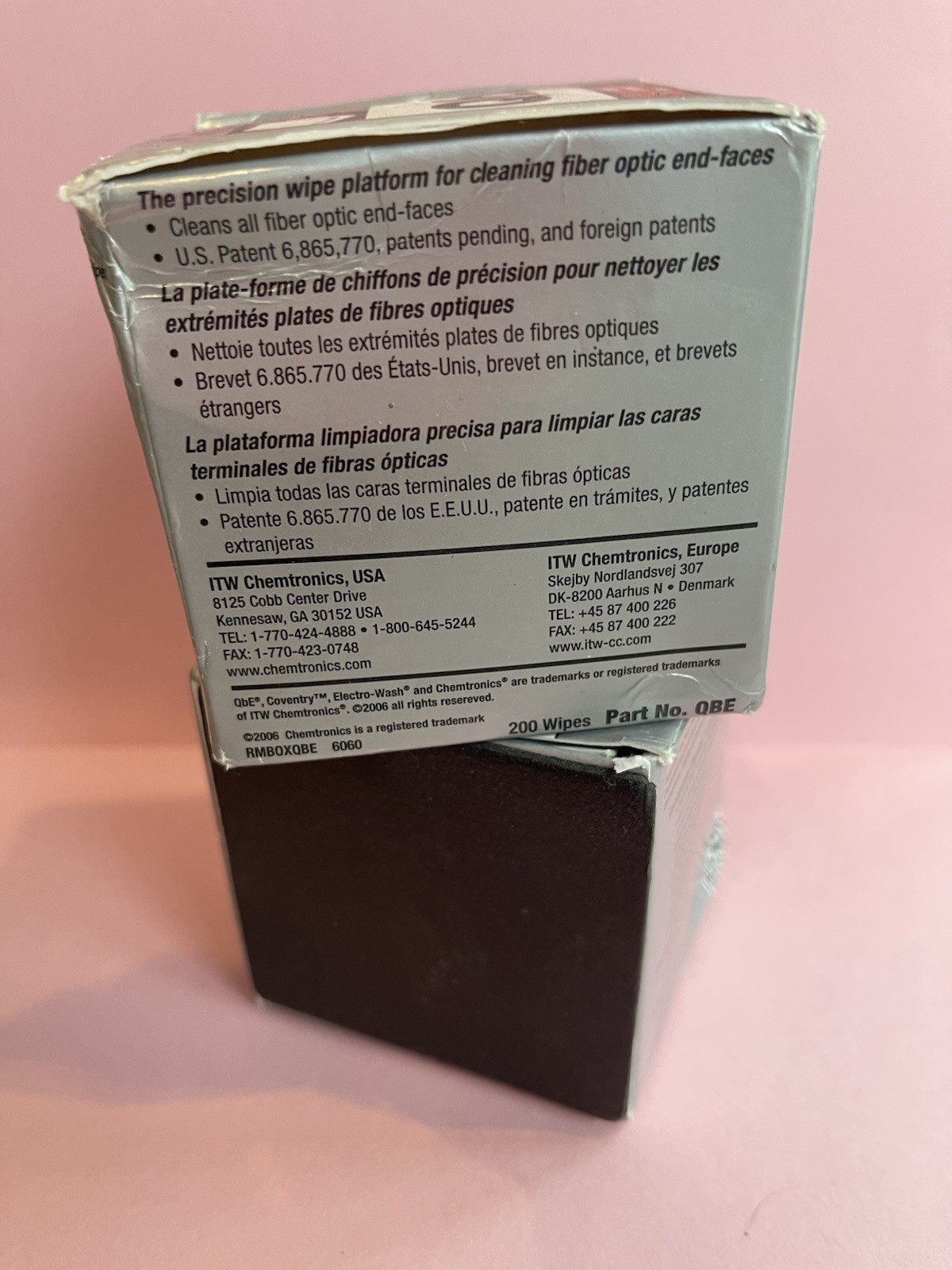 Chemtronics QbE Fiber Optic Cleaning System Cleaning Platform Wipes Pads