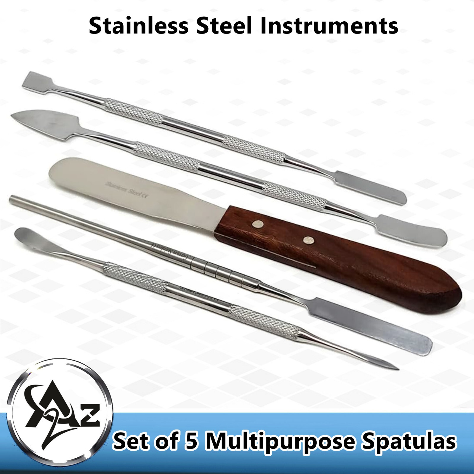 Metal Spatula 5 Pcs Set Dental Wax Clay Carvers Surgical Stainless CE Instrument
