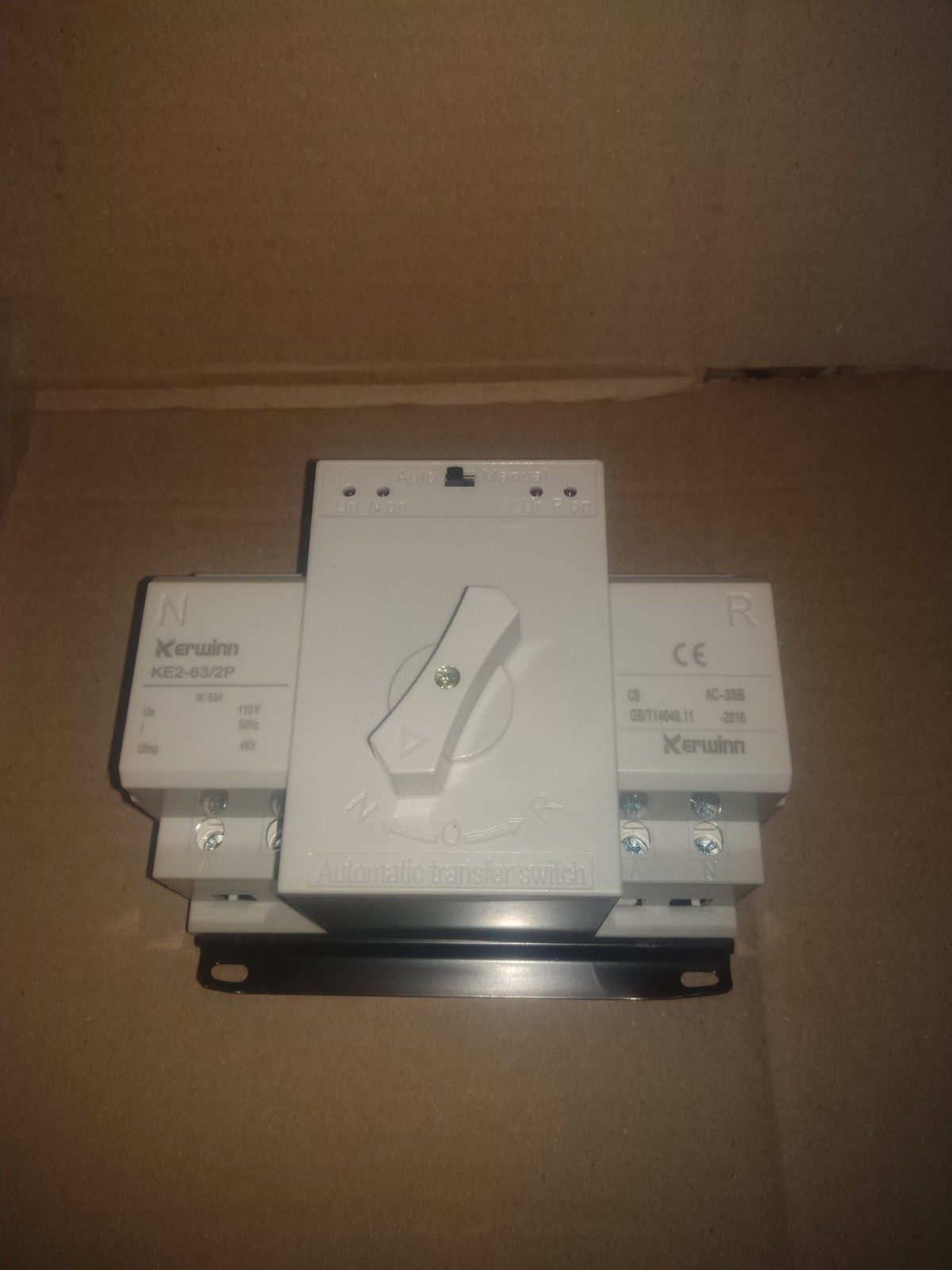 Kerwinn KE2-63/2P 110V 50Hz 4KV Dual Power Automatic Transfer Switch 63A